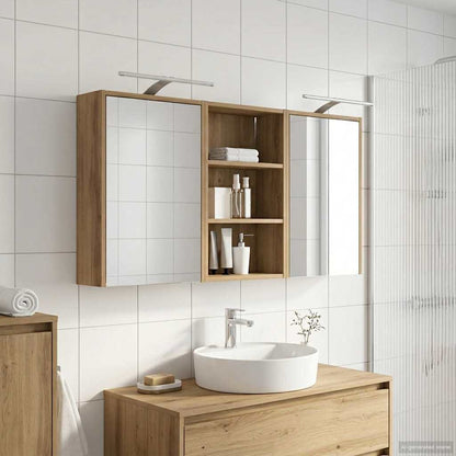 Set di Armadi da Bagno con lo scaffale 3 pcs 126 x 16 x 62.5 cm | homemem39