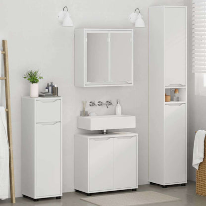 Set di mobili per il bagno 4 pcs Bianco Legno multistrato
