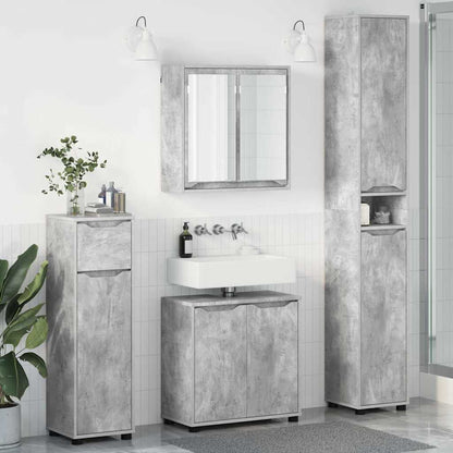 Set di mobili per il bagno con cassetto 4 pcs Grigio cemento
