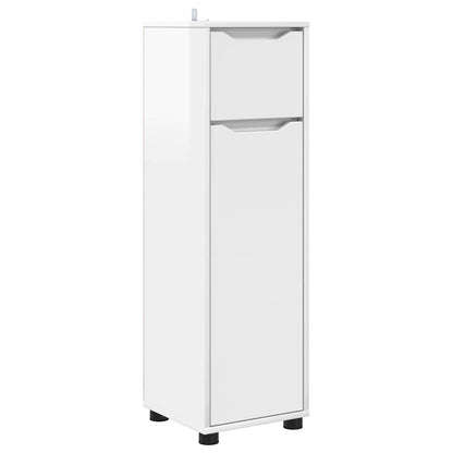 Set di mobili per il bagno con cassetto 4 pcs Bianco Lucido