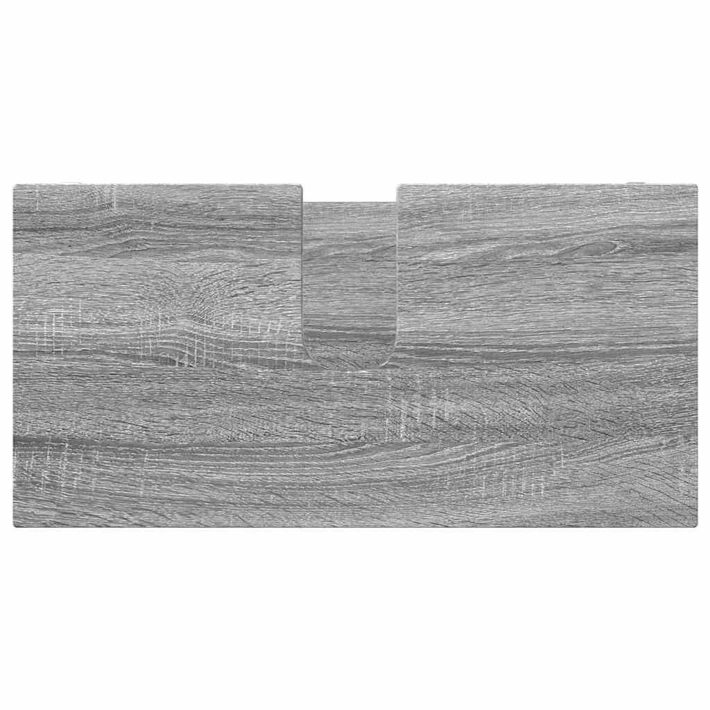 Set di mobili per il bagno con cassetto 4 pcs Grigio Sonoma