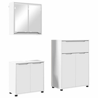 Set di mobili per il bagno 3 pcs Bianco Legno multistrato