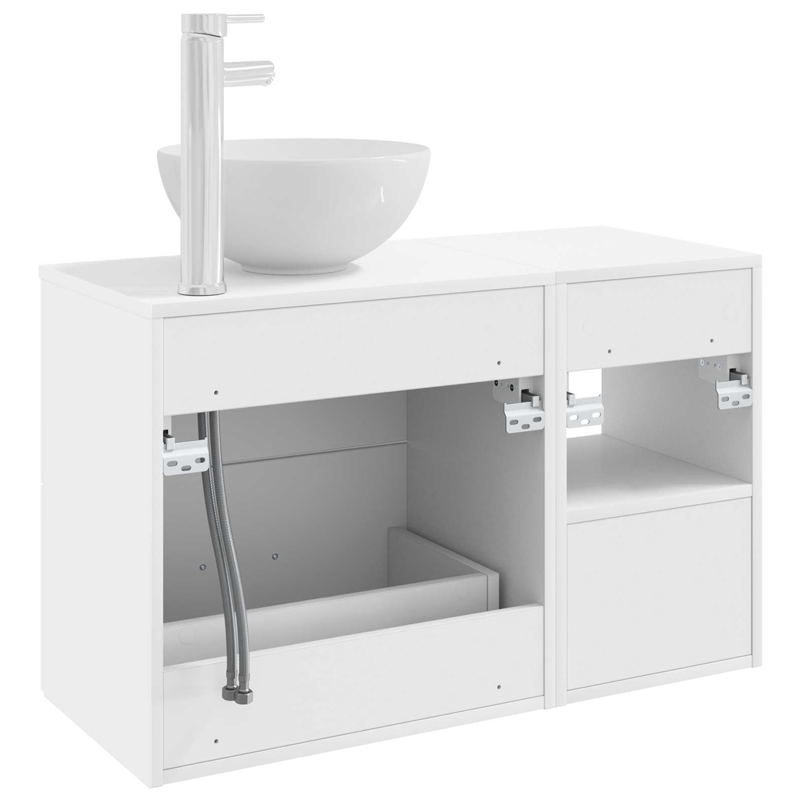 Set di mobili per il bagno 2 pcs Bianco Legno ingegnerizzato | homemem39
