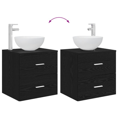 Set di mobili per il bagno 2 pcs Rovere Nero | homemem39