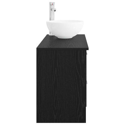 Set di mobili per il bagno 2 pcs Rovere Nero | homemem39