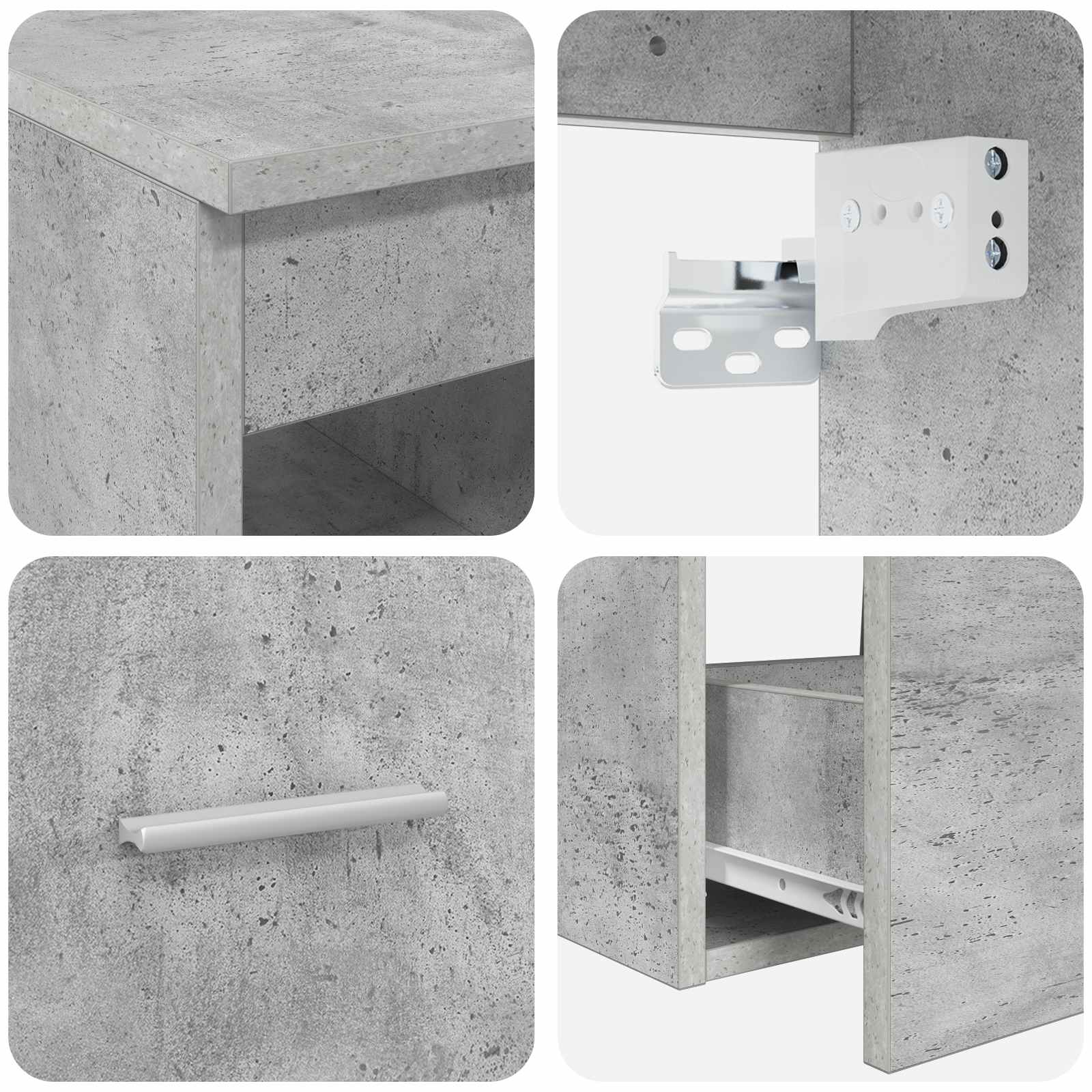 Set di mobili per il bagno 2 pcs Grigio Cemento | homemem39