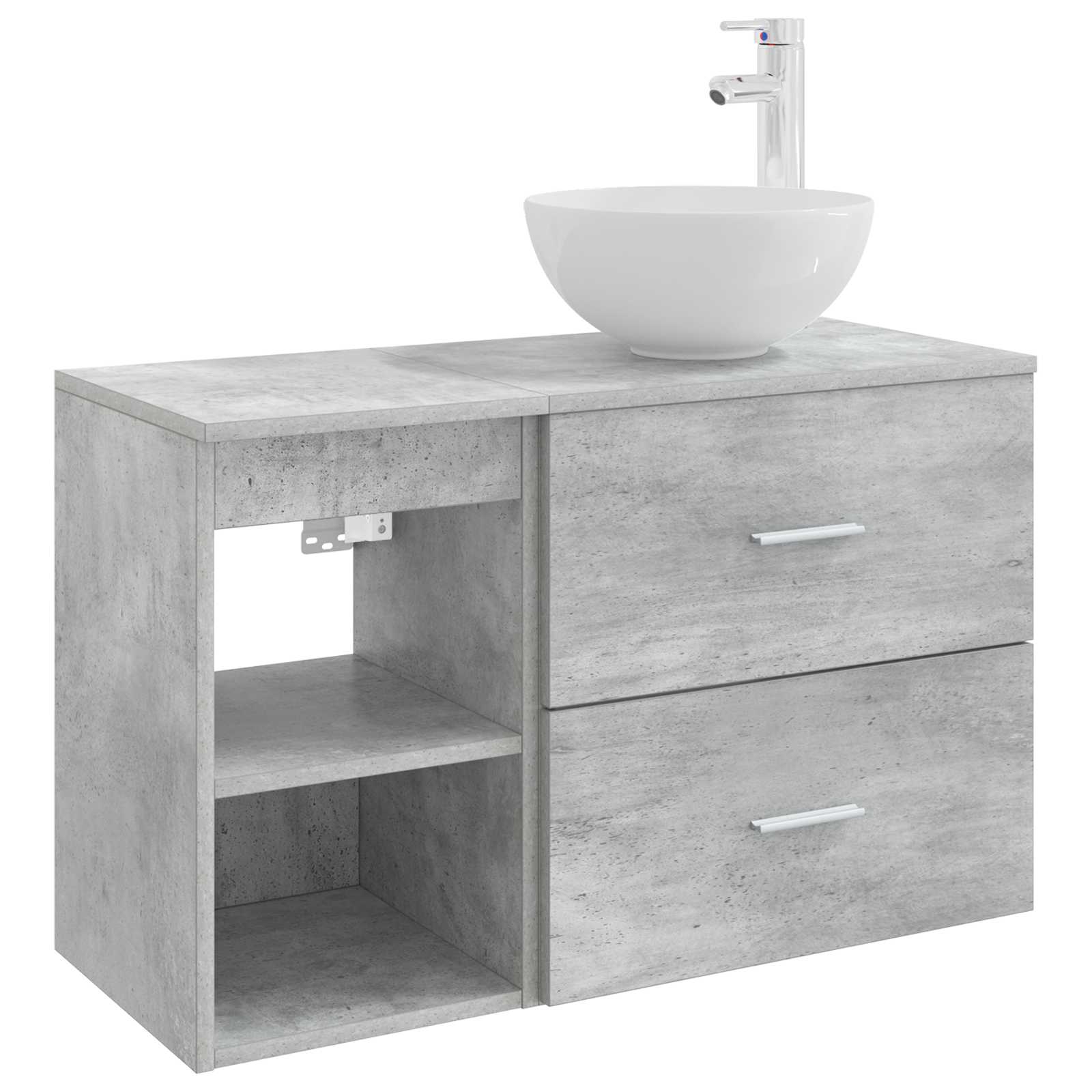 Set di mobili per il bagno 2 pcs Grigio Cemento | homemem39