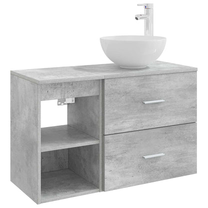 Set di mobili per il bagno 2 pcs Grigio Cemento | homemem39