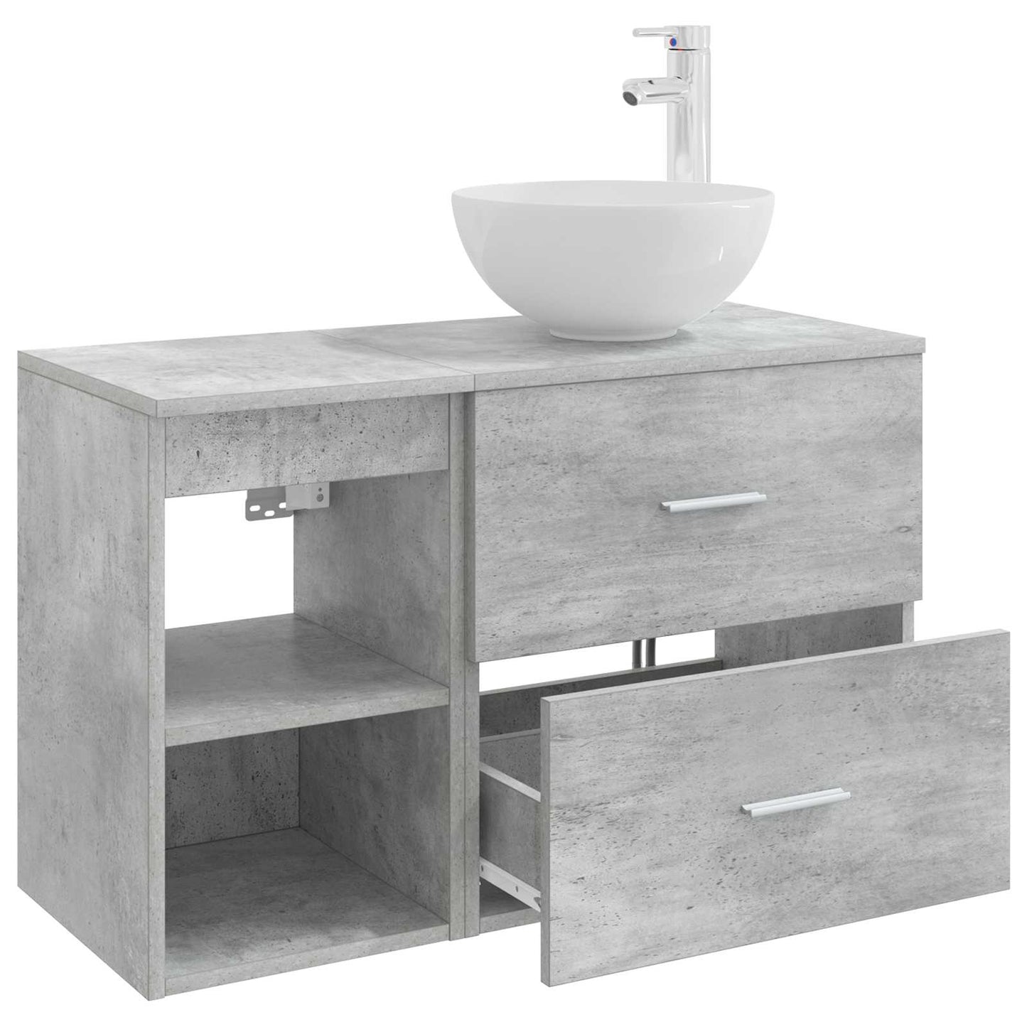 Set di mobili per il bagno 2 pcs Grigio Cemento | homemem39
