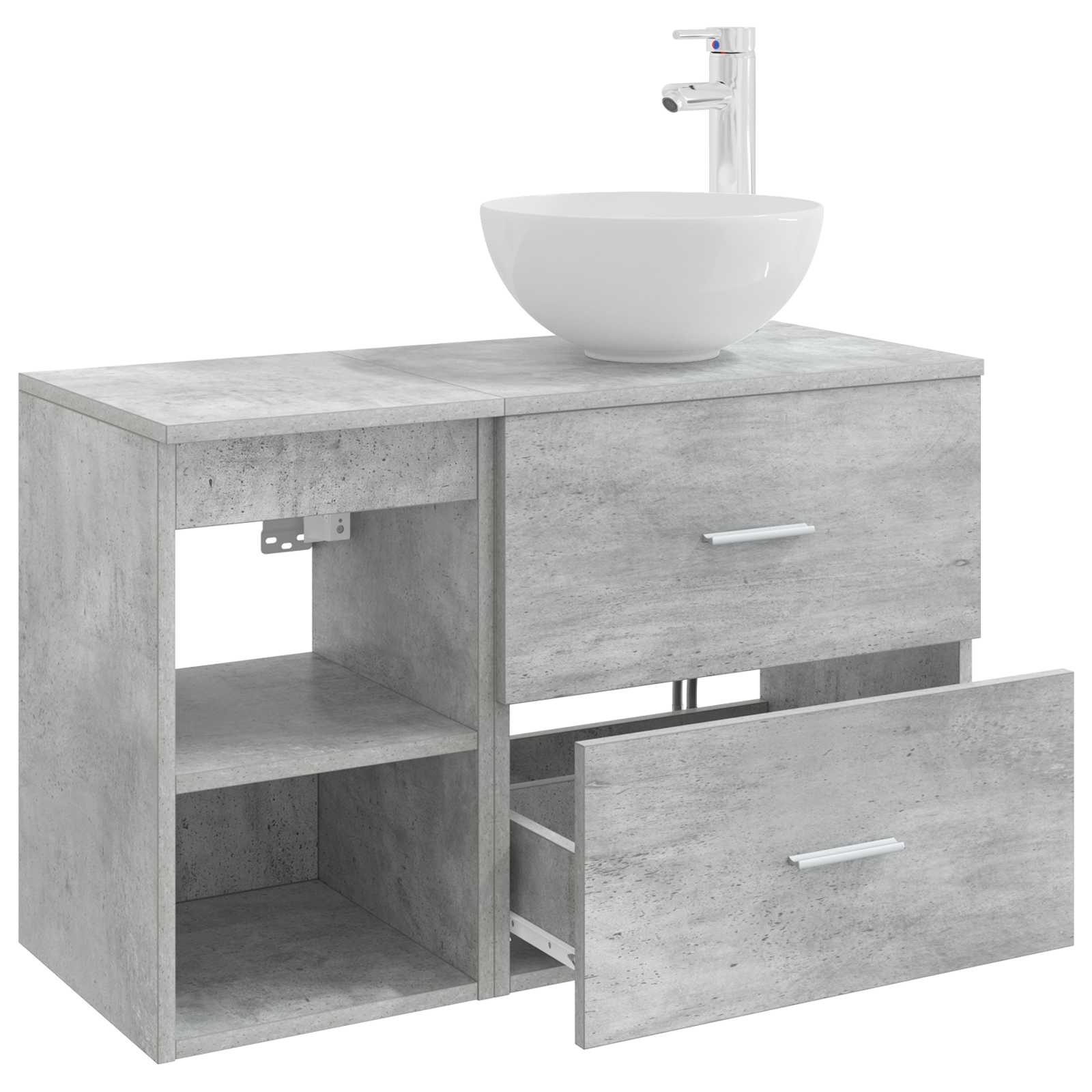 Set di mobili per il bagno 2 pcs Grigio Cemento | homemem39