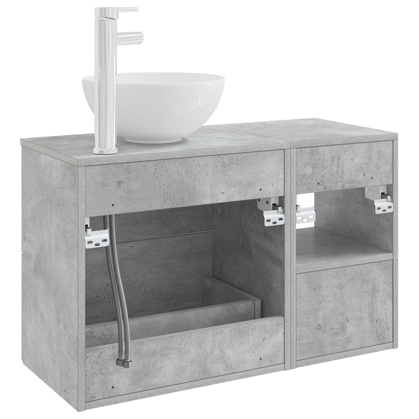 Set di mobili per il bagno 2 pcs Grigio Cemento | homemem39