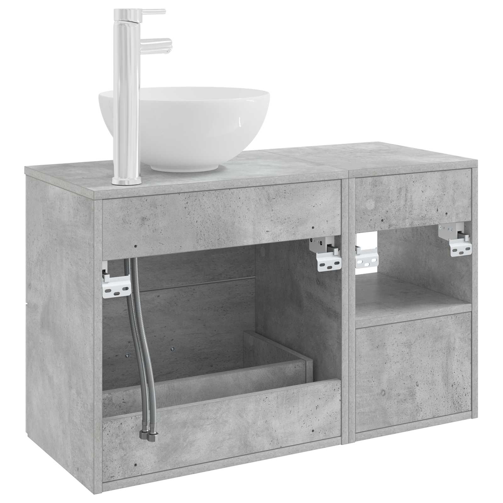 Set di mobili per il bagno 2 pcs Grigio Cemento | homemem39