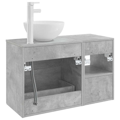 Set di mobili per il bagno 2 pcs Grigio Cemento | homemem39