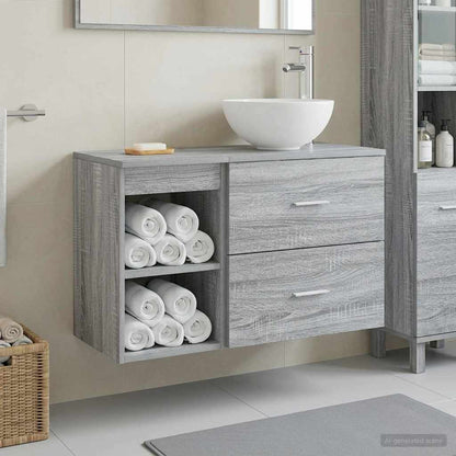 Set di mobili per il bagno 2 pcs Sonoma grigio | homemem39
