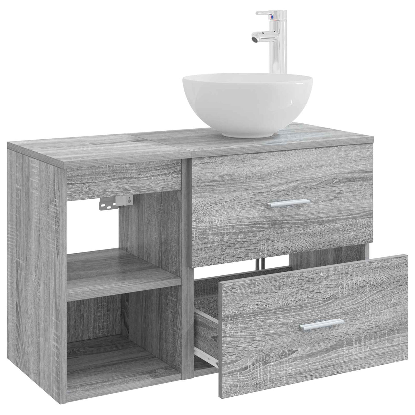 Set di mobili per il bagno 2 pcs Sonoma grigio | homemem39