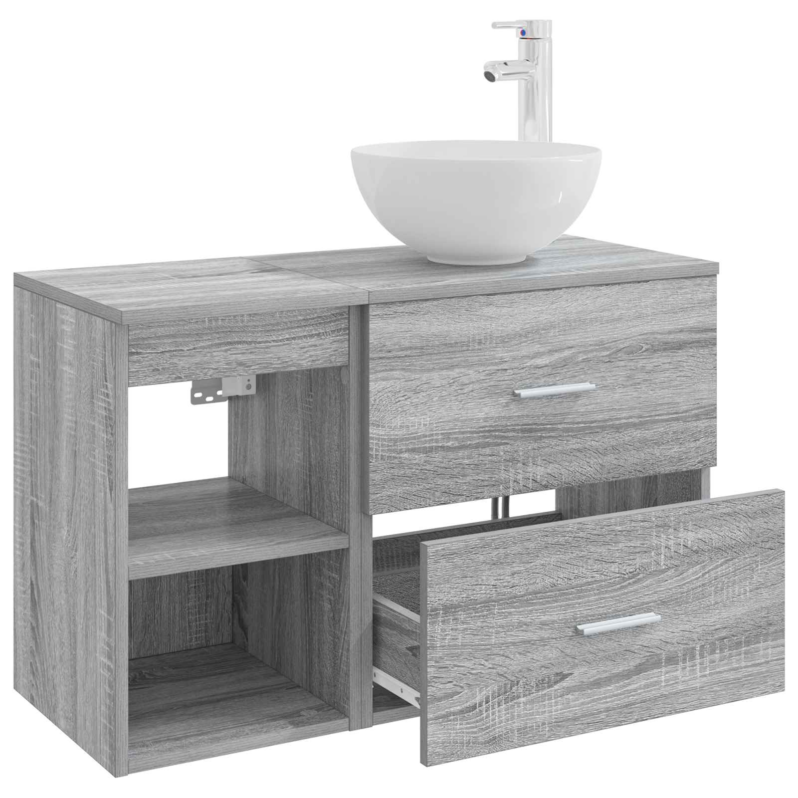 Set di mobili per il bagno 2 pcs Sonoma grigio | homemem39
