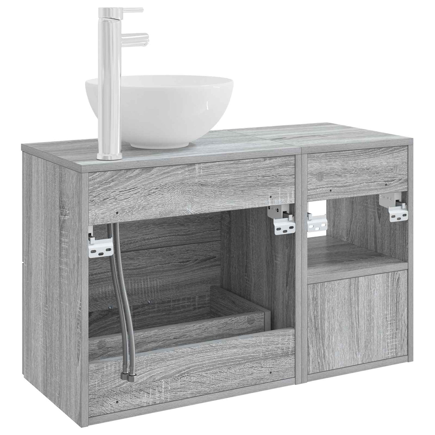 Set di mobili per il bagno 2 pcs Sonoma grigio | homemem39