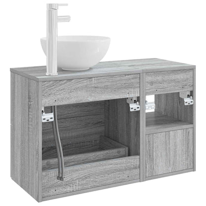 Set di mobili per il bagno 2 pcs Sonoma grigio | homemem39
