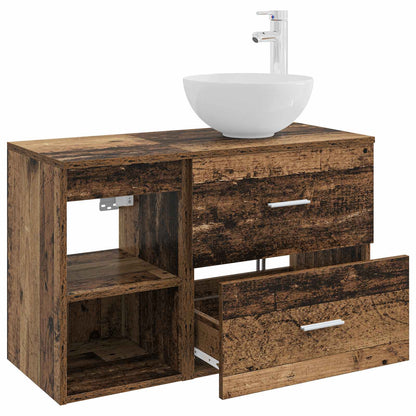 Set di mobili per il bagno 2 pcs Legno antico | homemem39
