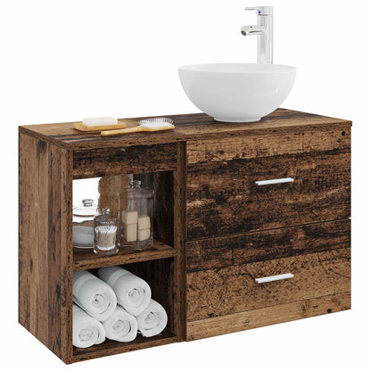 Set di mobili per il bagno 2 pcs Legno antico | homemem39