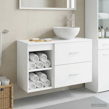 Set di mobili per il bagno 2 pcs Bianco Legno ingegnerizzato | homemem39