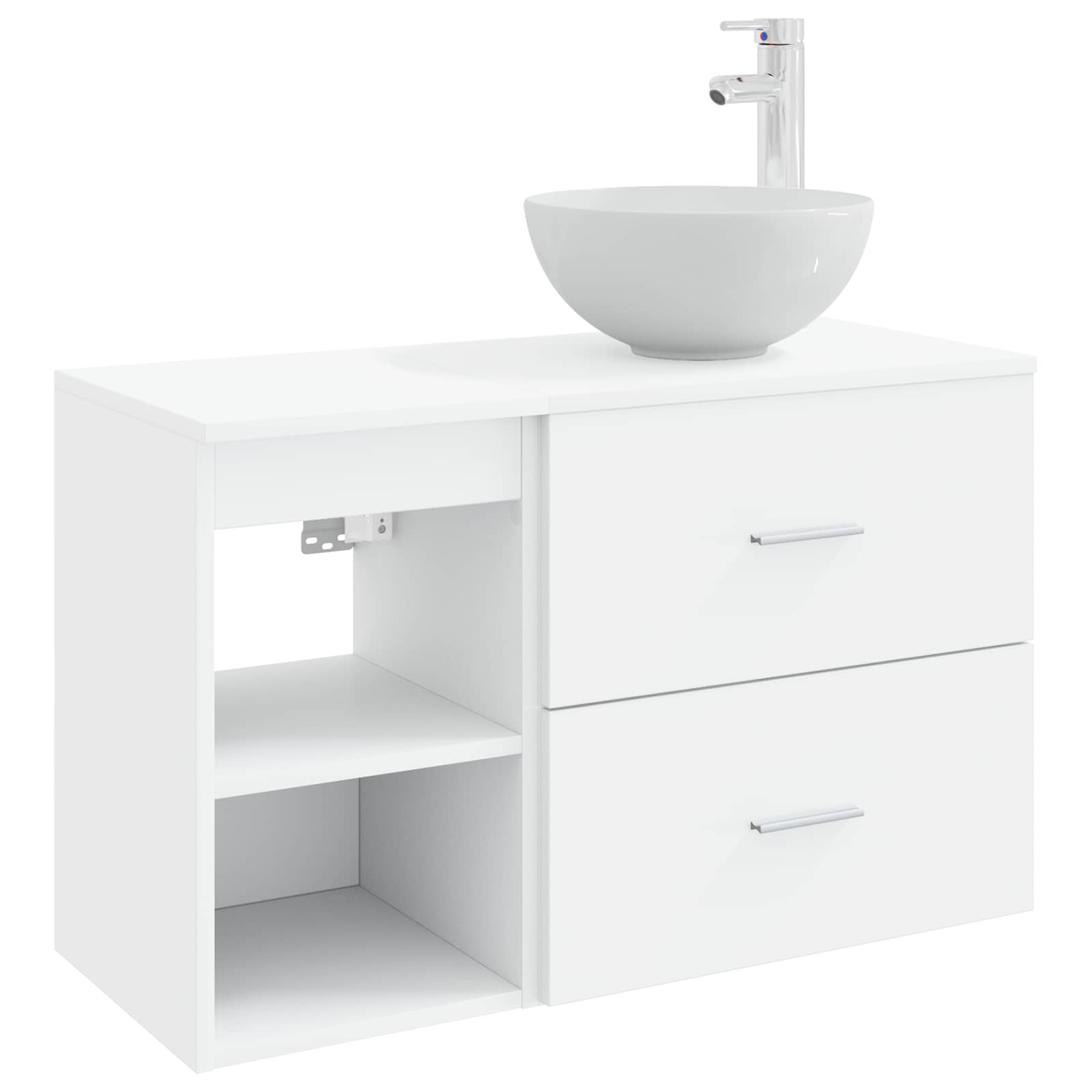 Set di mobili per il bagno 2 pcs Bianco Legno ingegnerizzato | homemem39
