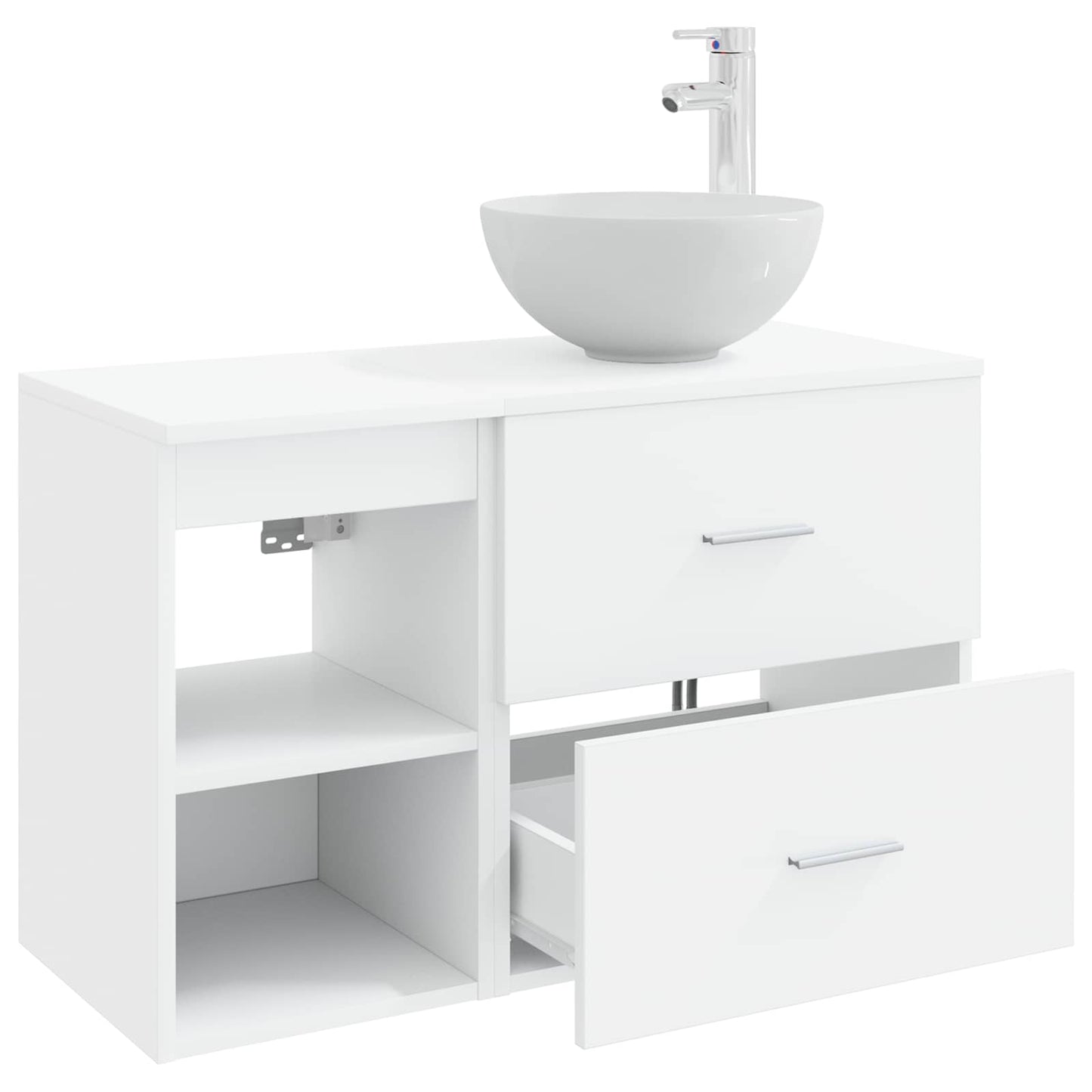 Set di mobili per il bagno 2 pcs Bianco Legno ingegnerizzato | homemem39