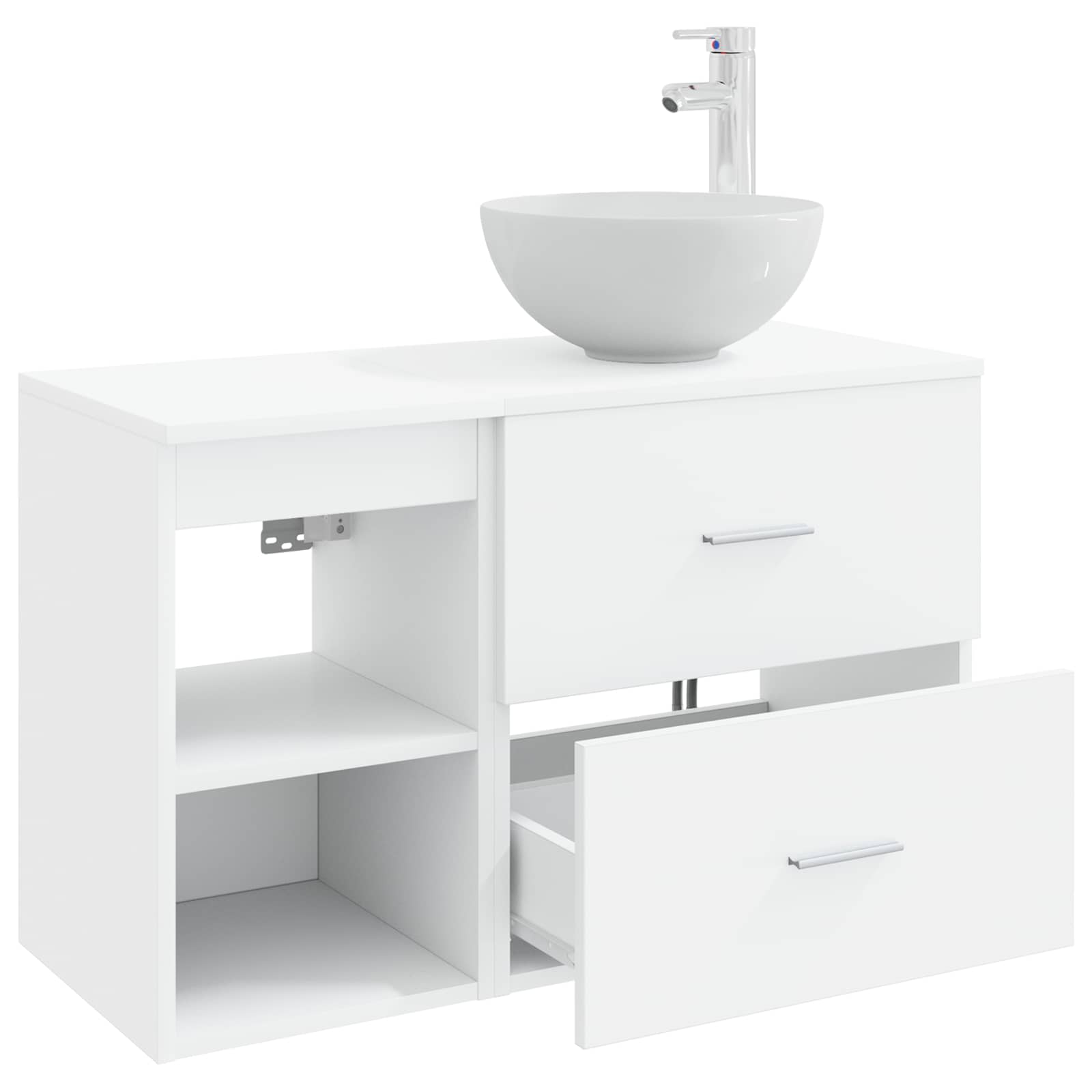 Set di mobili per il bagno 2 pcs Bianco Legno ingegnerizzato | homemem39