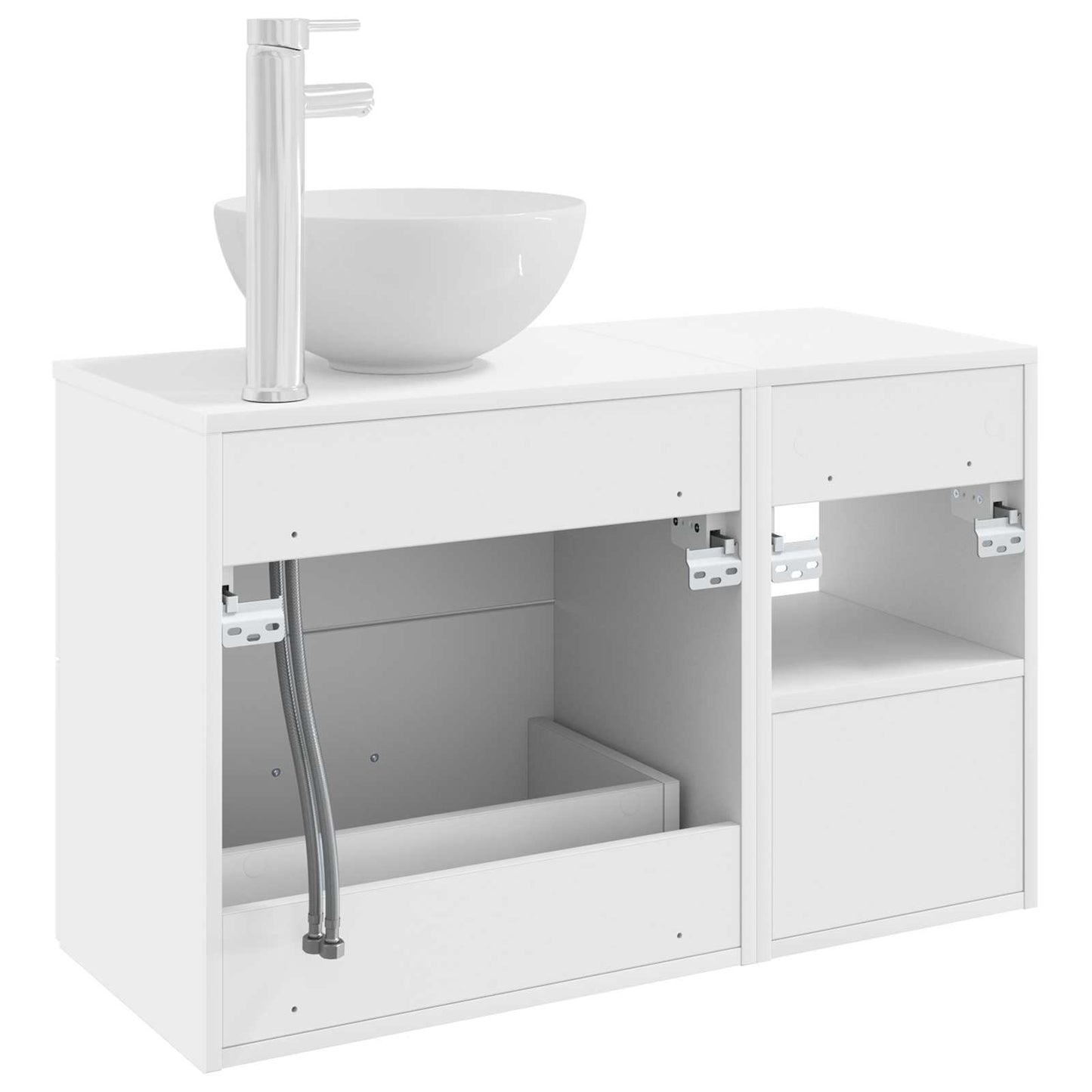 Set di mobili per il bagno 2 pcs Bianco Legno ingegnerizzato | homemem39