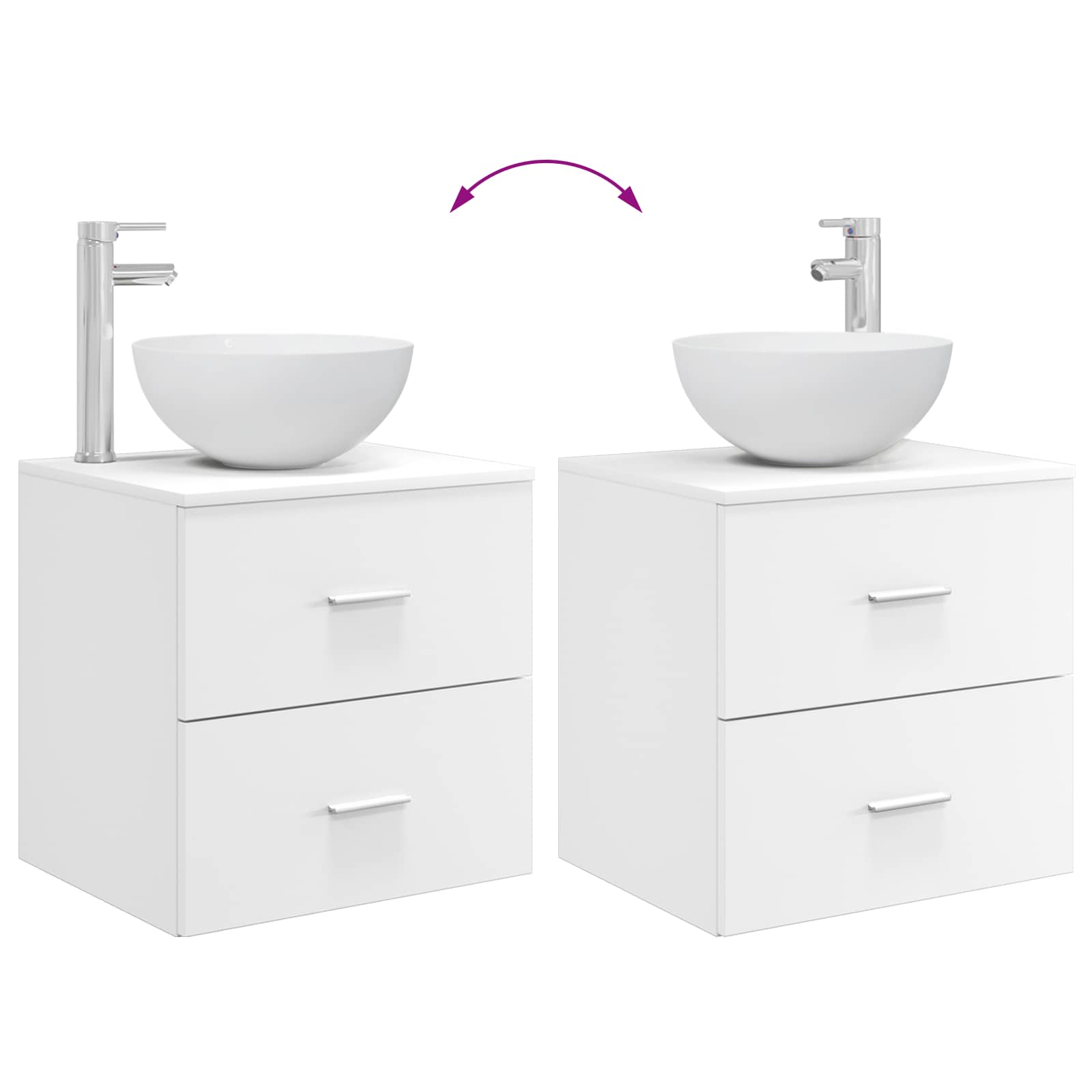 Set di mobili per il bagno 2 pcs Bianco Legno ingegnerizzato | homemem39