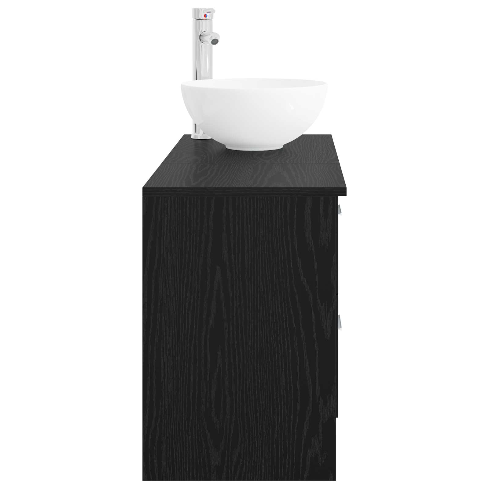 Set di mobili per il bagno 2 pcs Rovere Nero | homemem39