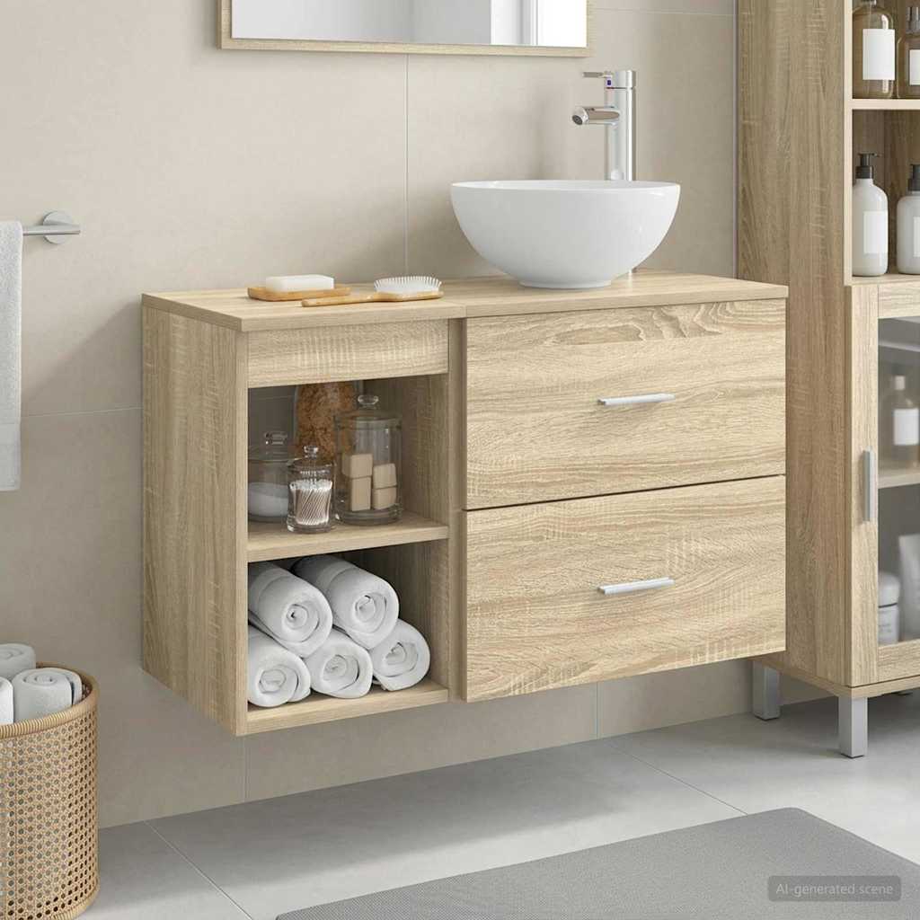 Set di mobili per il bagno 2 pcs Rovere Sonoma | homemem39