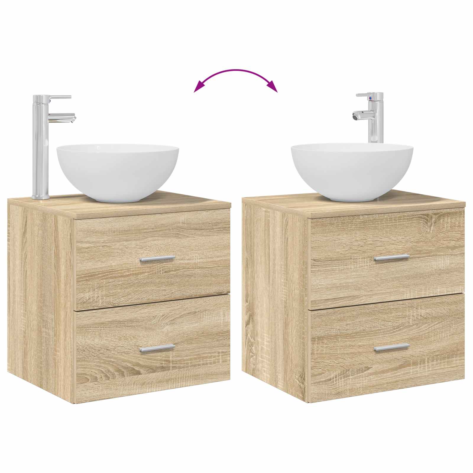 Set di mobili per il bagno 2 pcs Rovere Sonoma | homemem39