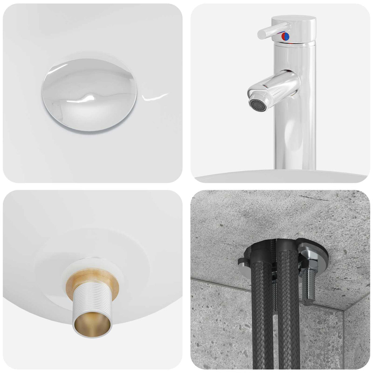 Set di mobili per il bagno 2 pcs Grigio Cemento | homemem39