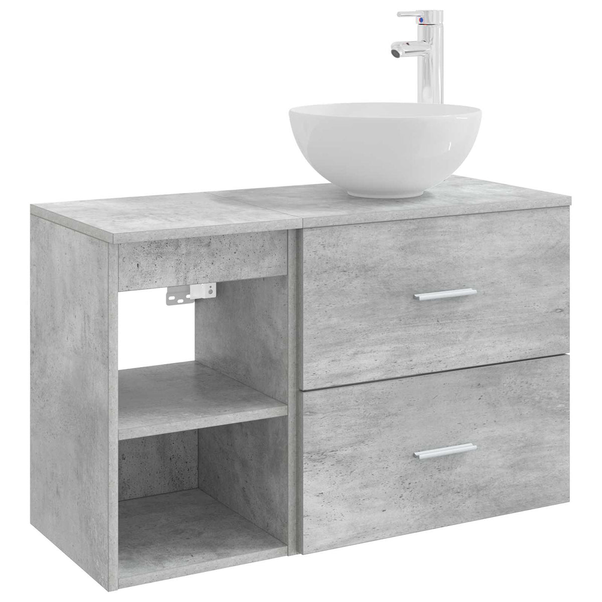 Set di mobili per il bagno 2 pcs Grigio Cemento | homemem39