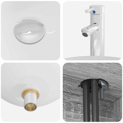 Set di mobili per il bagno 2 pcs Sonoma grigio | homemem39