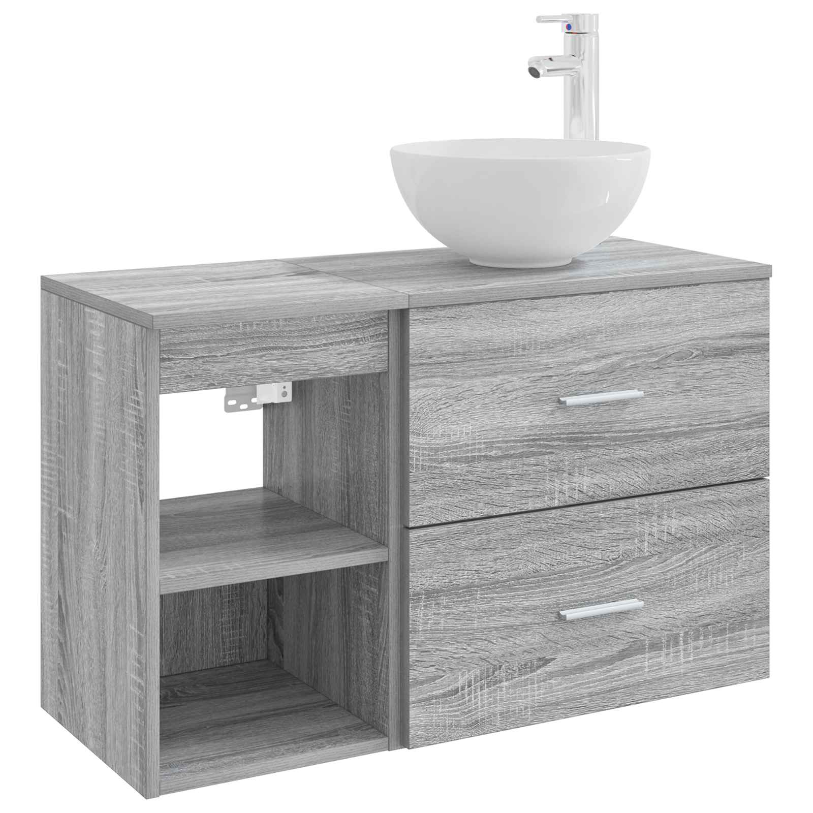 Set di mobili per il bagno 2 pcs Sonoma grigio | homemem39