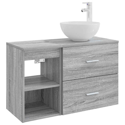 Set di mobili per il bagno 2 pcs Sonoma grigio | homemem39