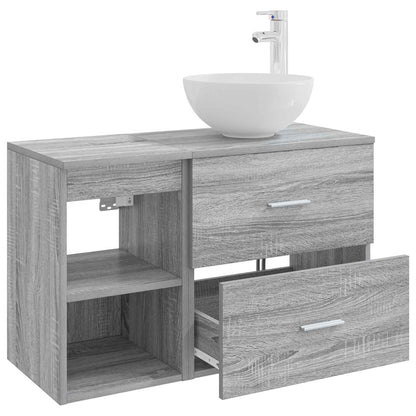 Set di mobili per il bagno 2 pcs Sonoma grigio | homemem39