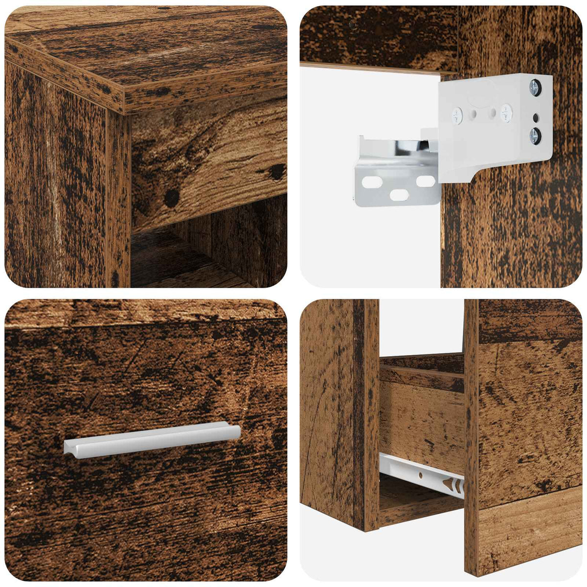 Set di mobili per il bagno 2 pcs Legno antico | homemem39
