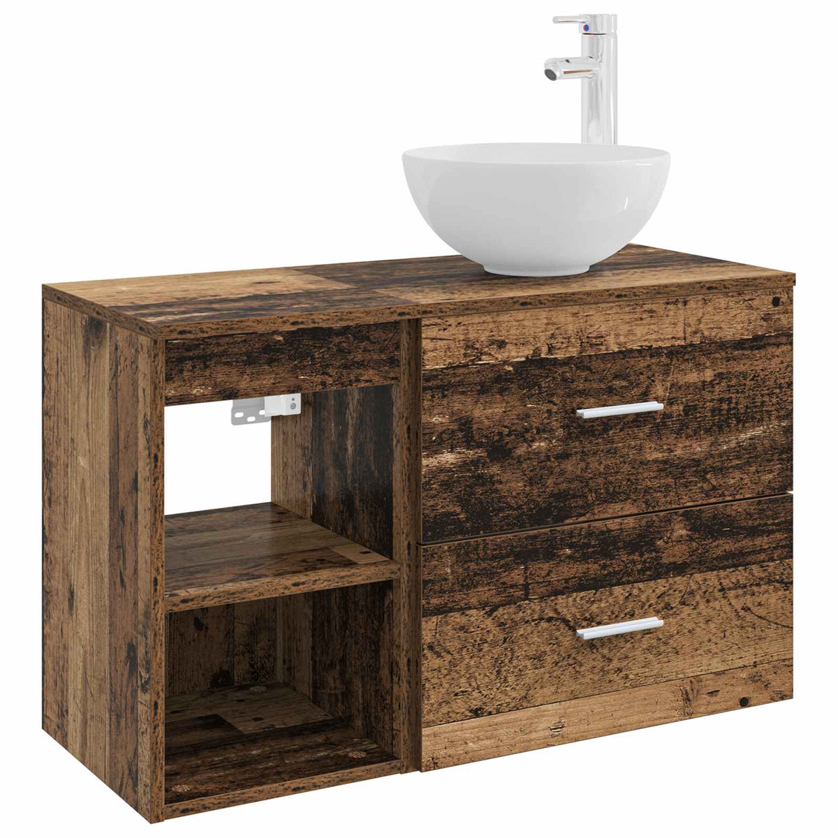 Set di mobili per il bagno 2 pcs Legno antico | homemem39