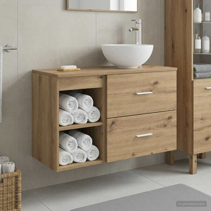 Set di mobili per il bagno 2 pz Rovere Artigianale | homemem39