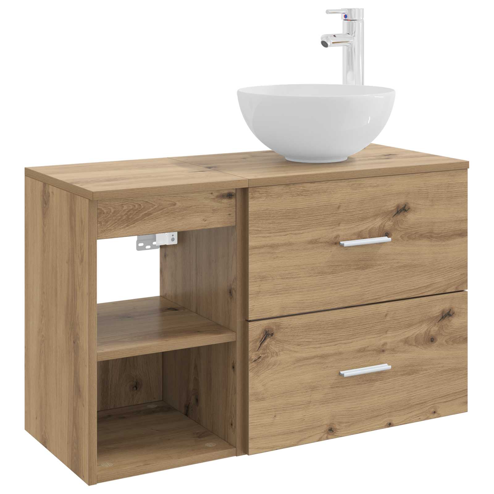 Set di mobili per il bagno 2 pz Rovere Artigianale | homemem39