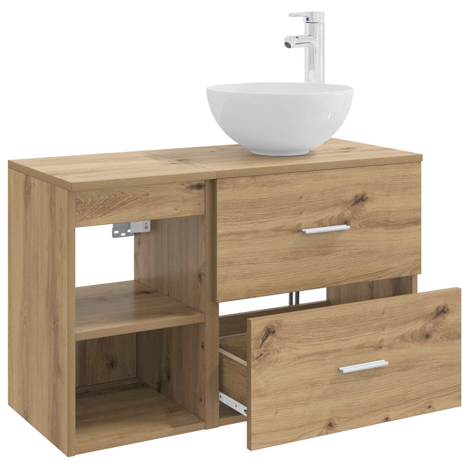 Set di mobili per il bagno 2 pz Rovere Artigianale | homemem39