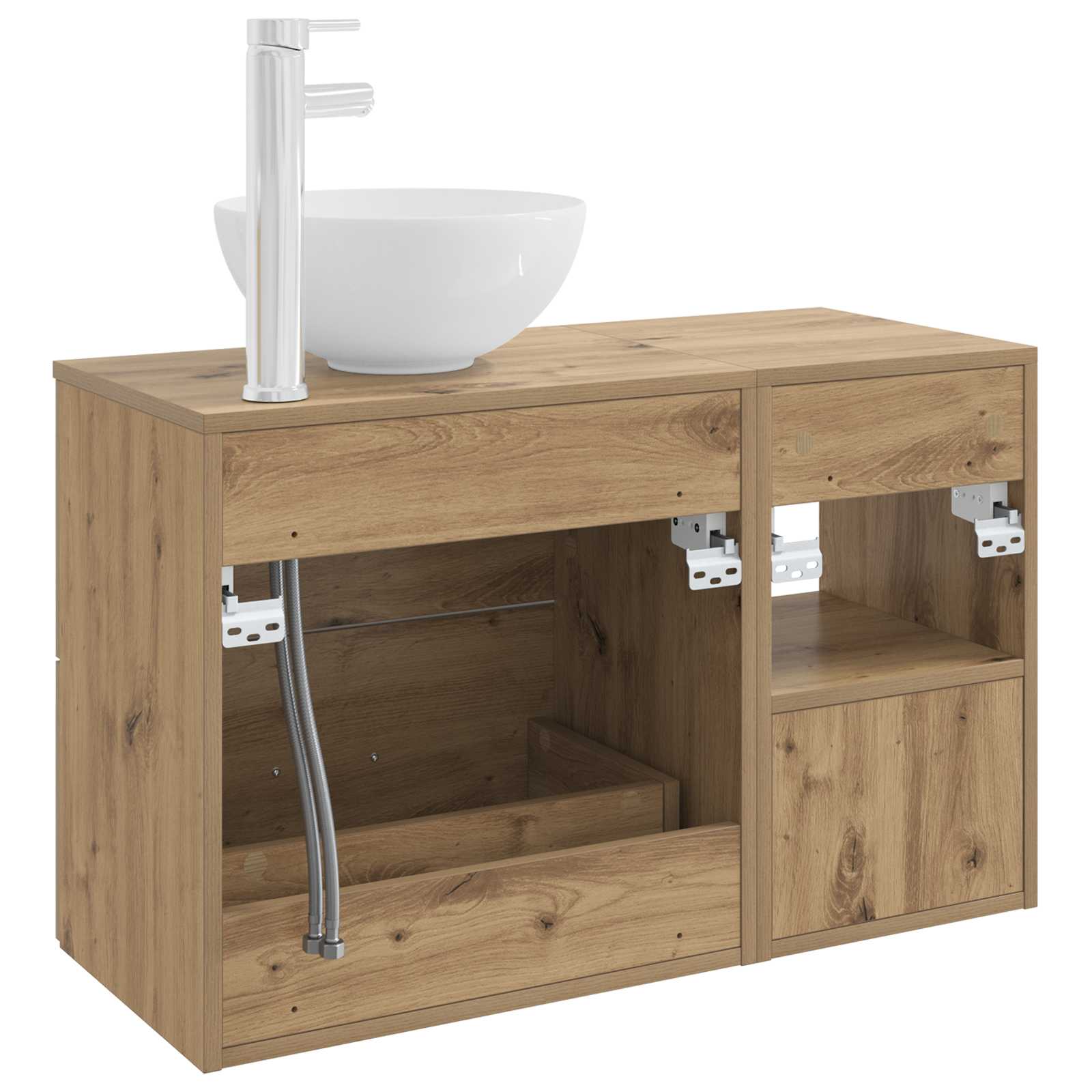 Set di mobili per il bagno 2 pz Rovere Artigianale | homemem39