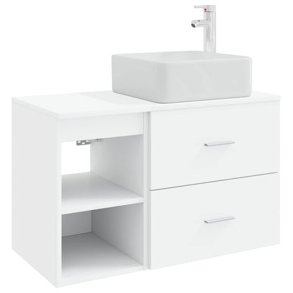 Set di mobili per il bagno 2 pcs Bianco Legno ingegnerizzato | homemem39