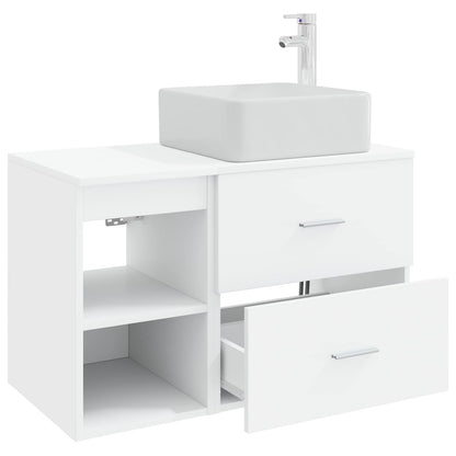 Set di mobili per il bagno 2 pcs Bianco Legno ingegnerizzato | homemem39