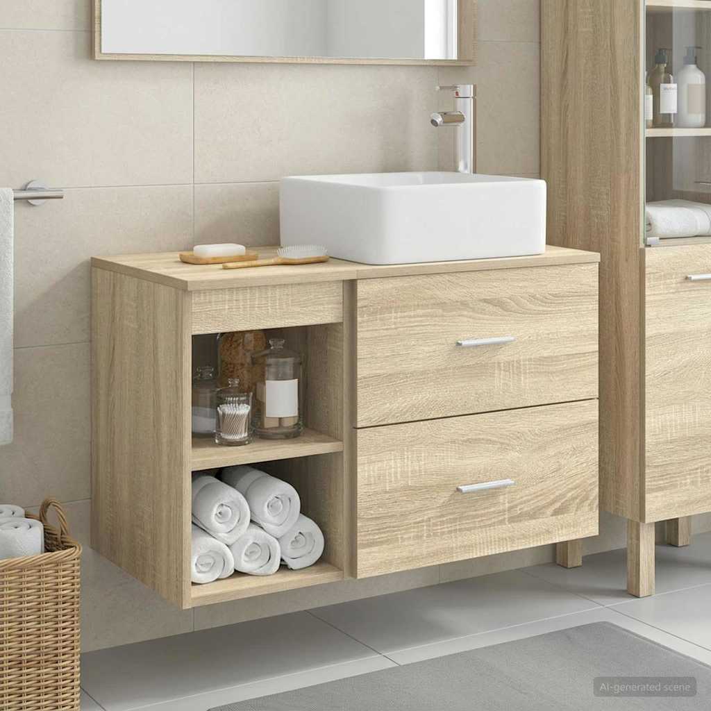 Set di mobili per il bagno 2 pcs Rovere Sonoma | homemem39
