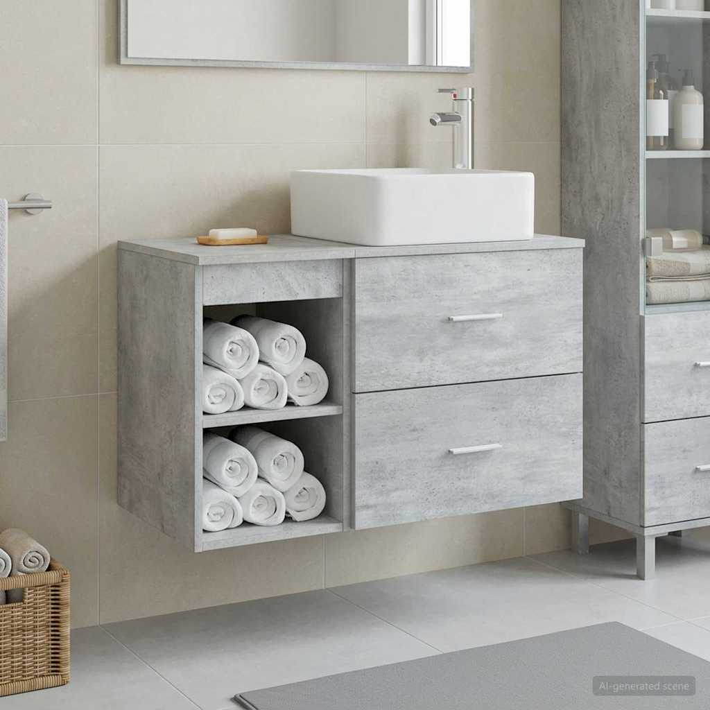 Set di mobili per il bagno 2 pcs Grigio Cemento | homemem39