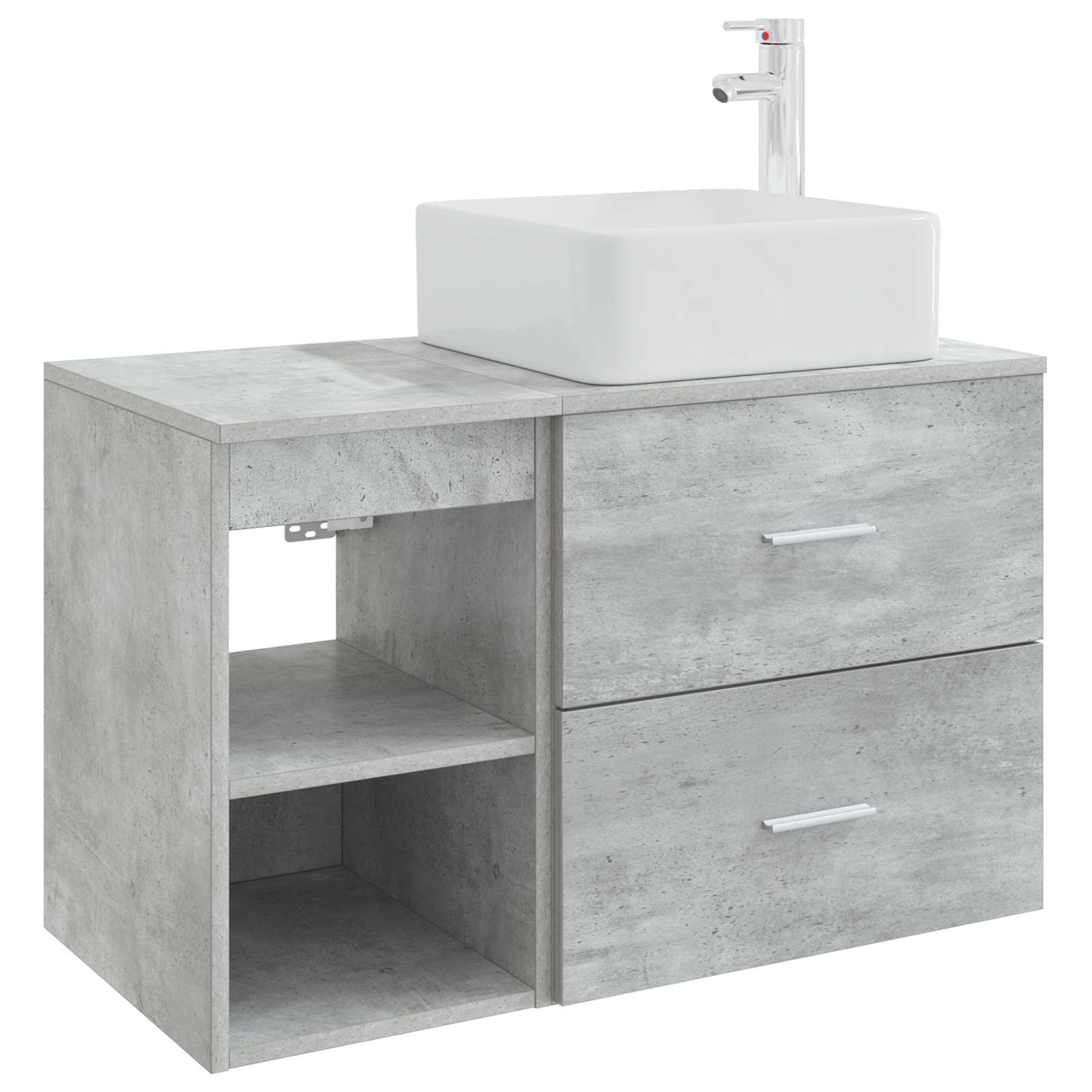 Set di mobili per il bagno 2 pcs Grigio Cemento | homemem39